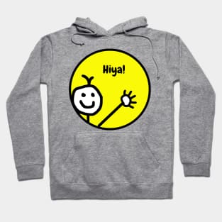 Cute Waving Funny Cartoon Smiling Face Hiya Hoodie